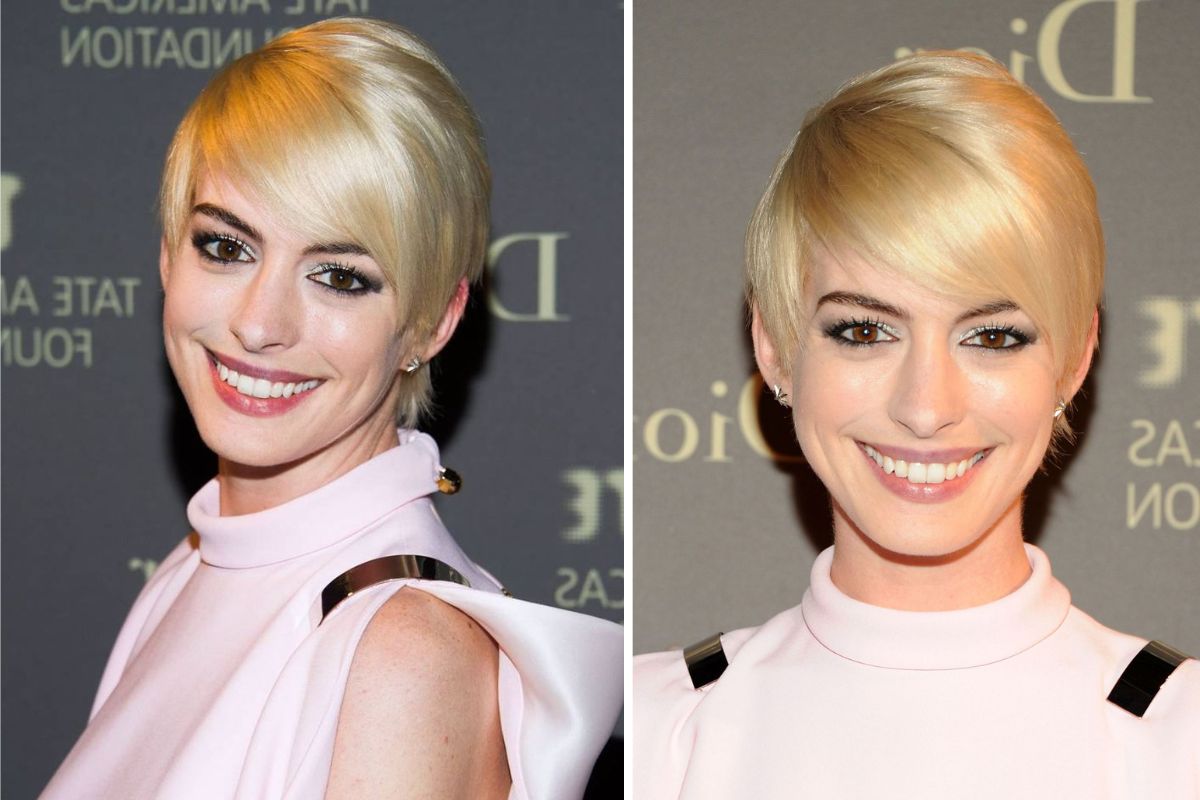 Anne Hathaway's platinum-pixie