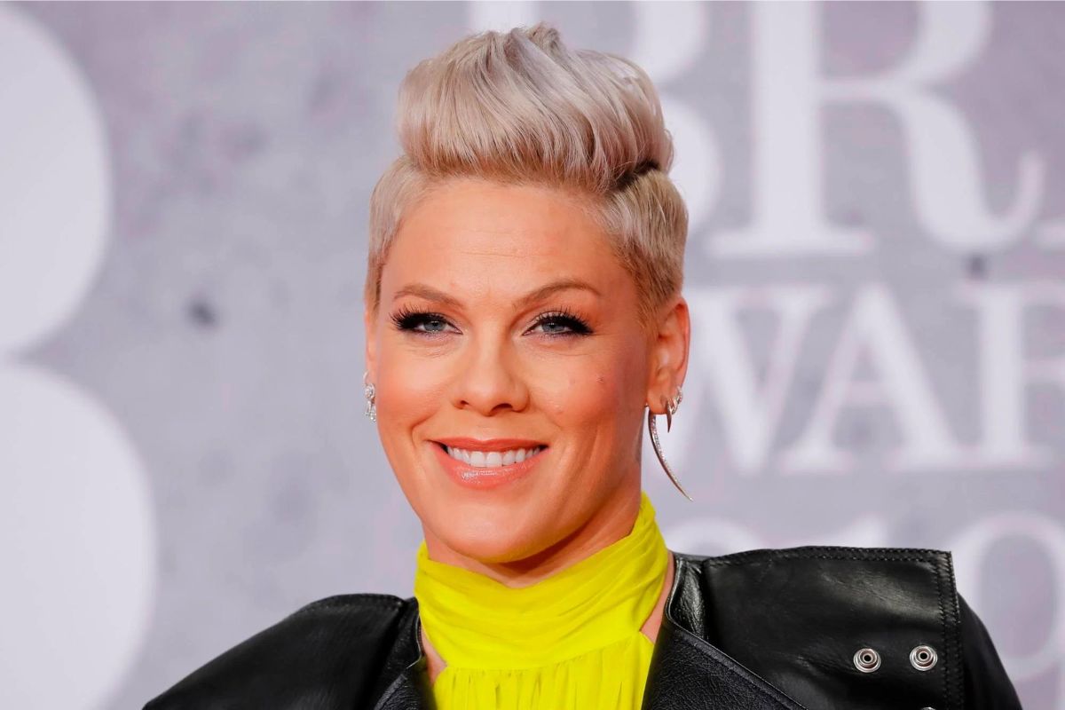 Pink with short haircut