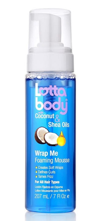 Coconut Oil and Shea Wrap Me Foaming Curl Mousse by Lotta Body, Creates Soft Wraps, Hair Mousse for Curly Hair, Defines Curls, Anti Frizz