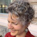 Curly hairstyles, women over 50, pixie haircut with curl